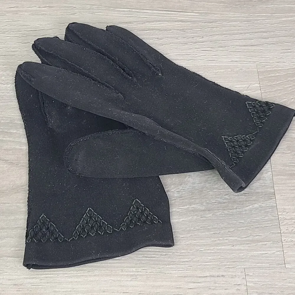 Crescendoe Women's Leather‎ Driving Gloves Size 7 Brown Black Bundle Vtg